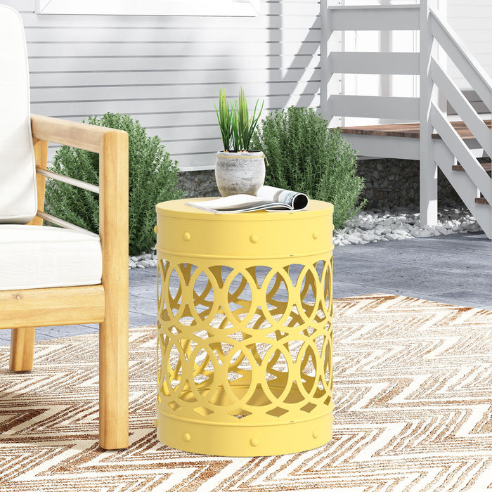 Outdoor Metal Large End Table, Modern Design