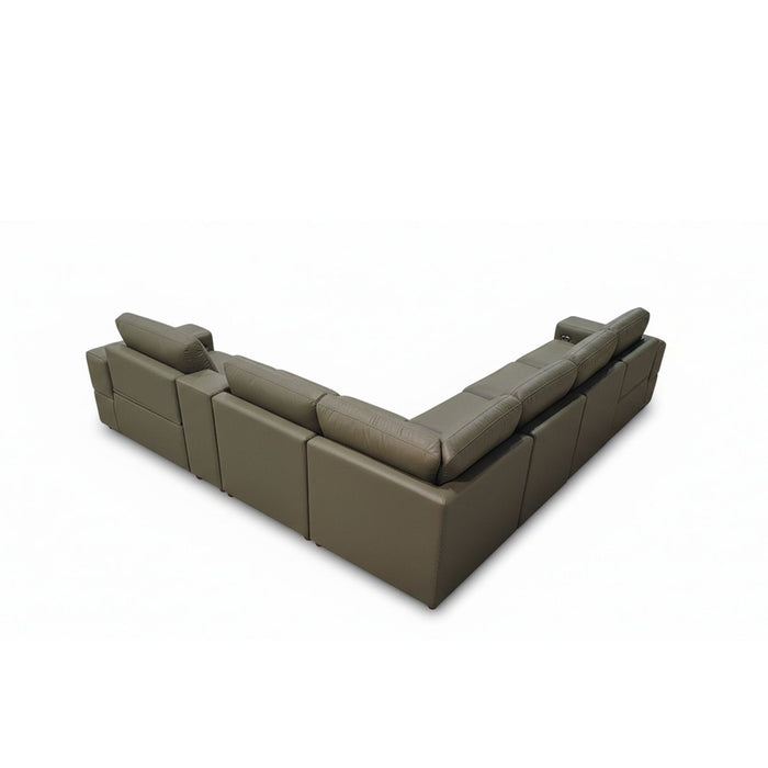Upholstered Large Arms Sectional With Recliner Seats