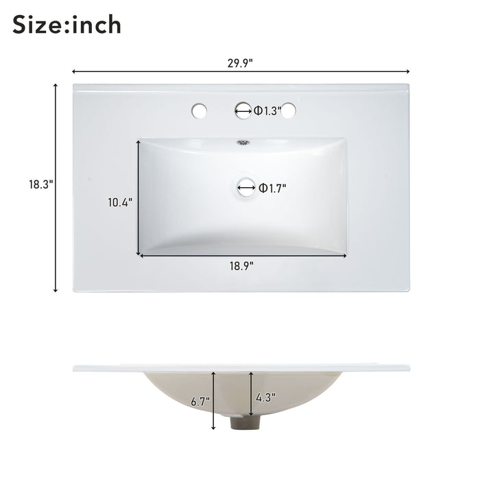 Traditional Bathroom Vanity With Ceramic Sink