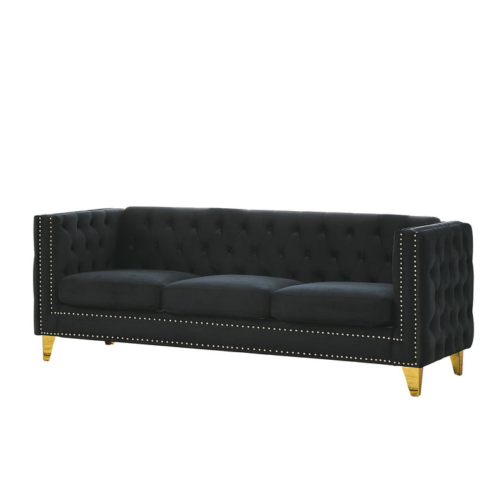 Modern Sofa With Button Tufting, Upholstered Couch For Living Room