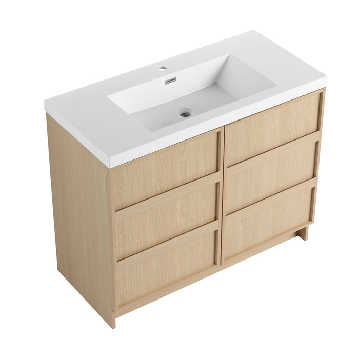 Freestanding Bathroom Vanity With Sink & 2 Soft Close Cabinet Doors