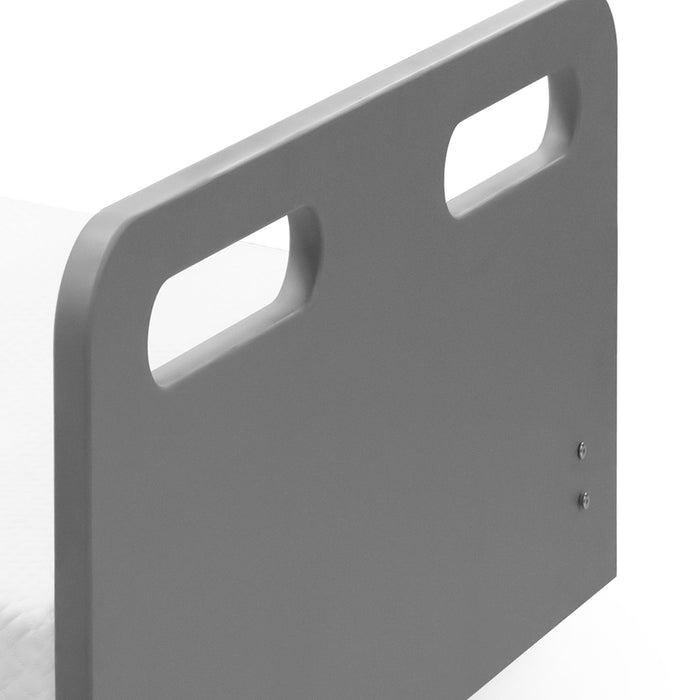 Electric Adjustable Hospital Bed For Home Use With Wired Remote Control, Memory Foam Mattress - Gray / White