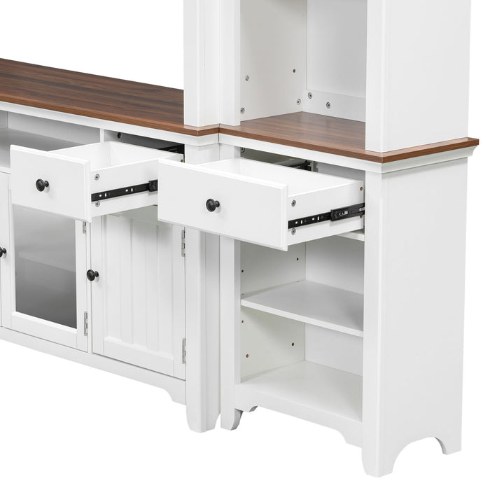 Extra Large TV Stand, Entertainment Center With Storage Cabinets