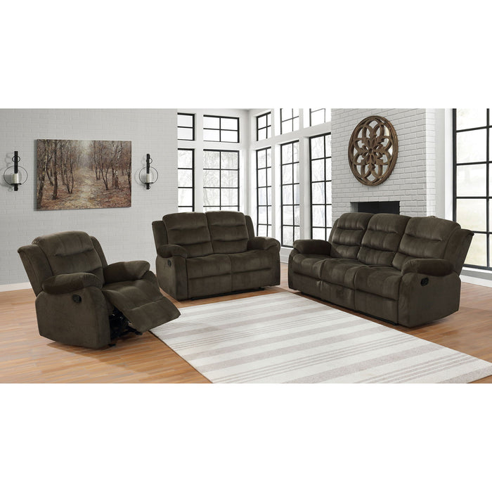 Cadenza - Upholstered Padded Arm Glider Recliner - Brown
