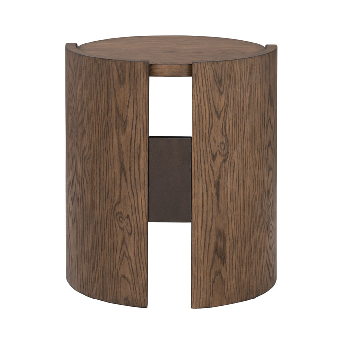 Lyra - End Table - Dark Brown / White