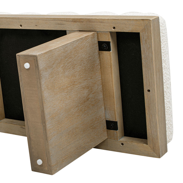 Bella - Upholstered Modern Accent Bench - Ivory White