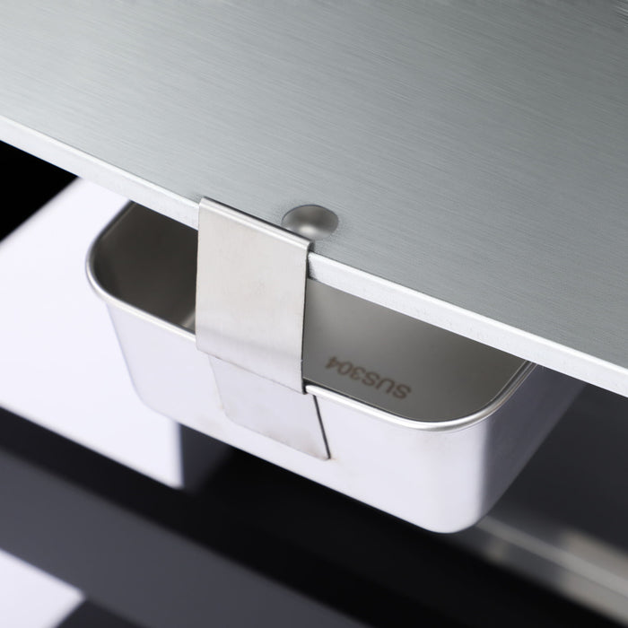 3 Burner Propane Gas Bbq Grill, 25650Btu Output With Wire Enamel Cooking Grids For Outdoor Barbecue, Foldable Side Table, Stainless Steel - Black / Silver