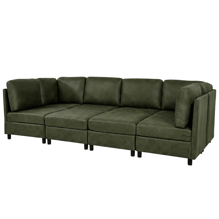 Upholstered Modular Sectional With Custom Configuration And Removable Cushions