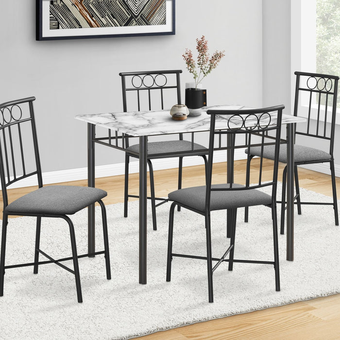 5 Pieces Dining Table Set, Small, Rectangular