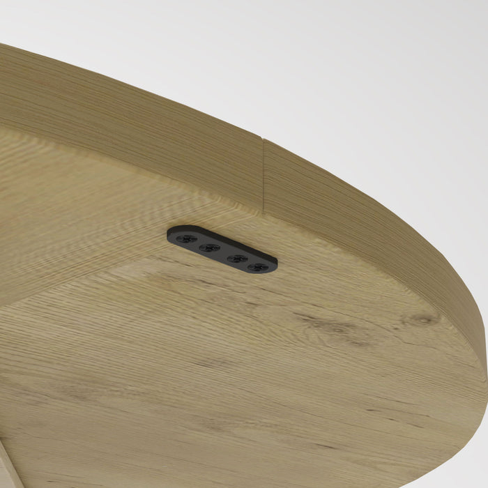 Farmhouse Round Dining Table With Storage Base