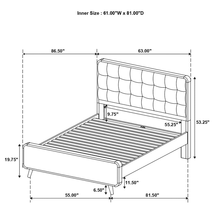 Winston - Platform Bed With Upholstered Headboard