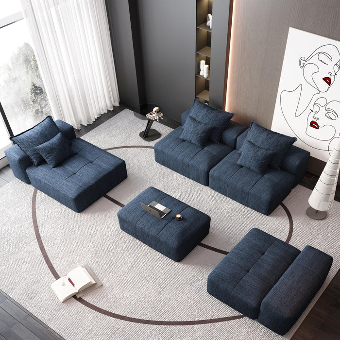 Modern Oversized Diy Combination Modular Sectional Sofa & Pillows