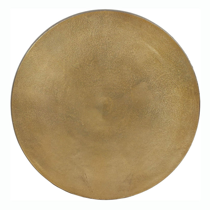 Modern Aluminum Accent Table With Raw Brass, Elegant Design, weight And Durable - Antique Brass