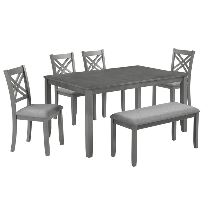 Kitchen Dining Set, Rectangular Dining Table & Upholstered Chairs