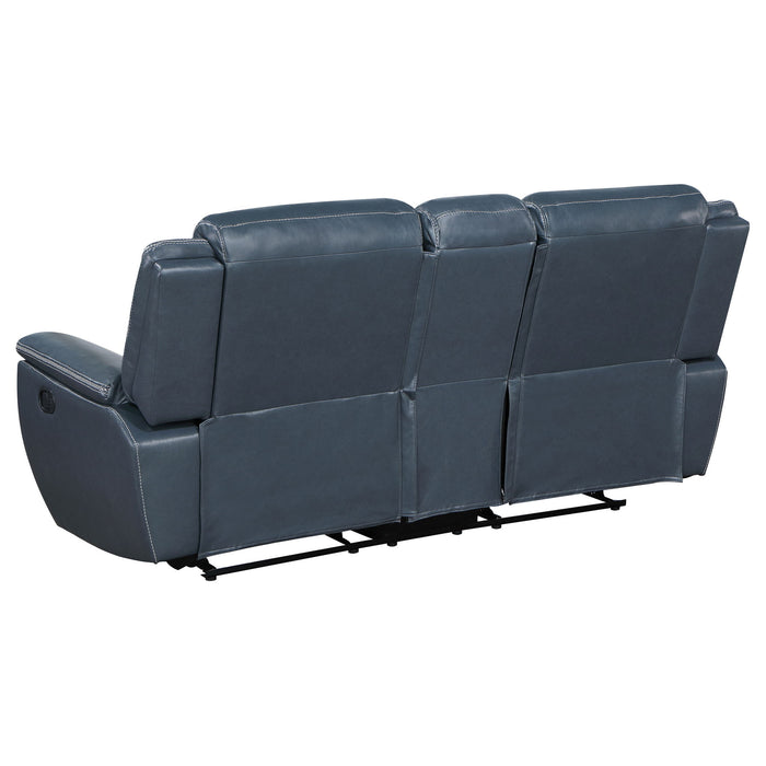 Stanwicke - Motion Reclining Loveseat With Console - Blue