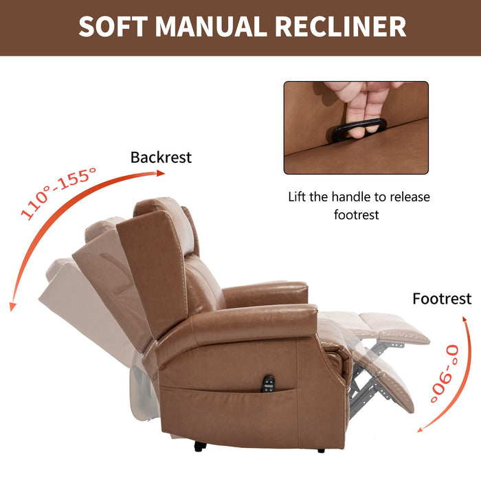 Manual Recliner Chair With Heavy Duty Motion Mechanism, 8 Vibrating Nodes And 3 Massage Modes For Living Room