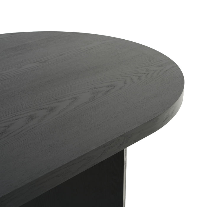 Dining Table With Curved Legs - Black