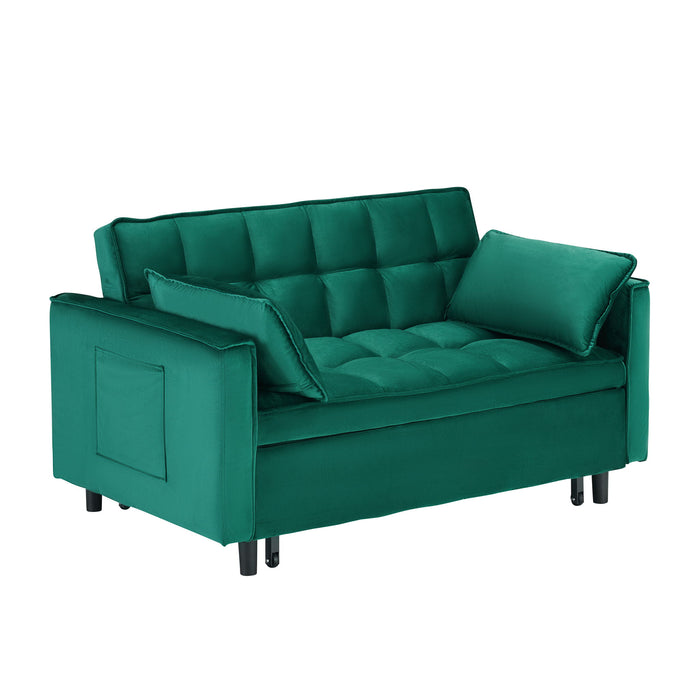 Sofa Bed With Pockets, 3 In 1 Convertible For Living Room
