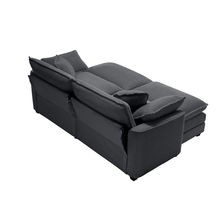 Modular Oversized Cushion Sofa With Ottoman, Low Back, Deep Seating Sofa Set