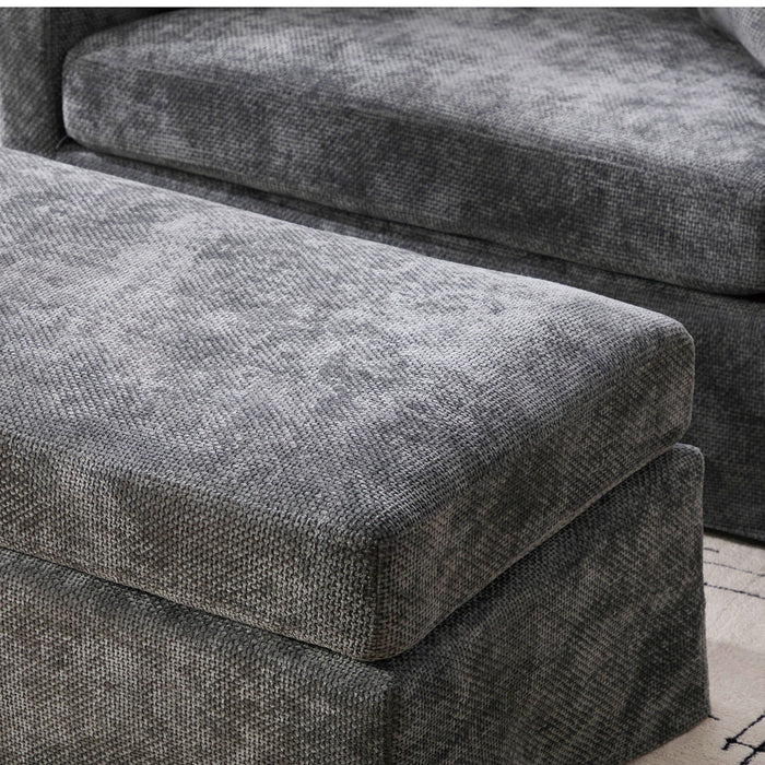 Accent Chair With Ottoman, Includes 2 Bolster Pillows