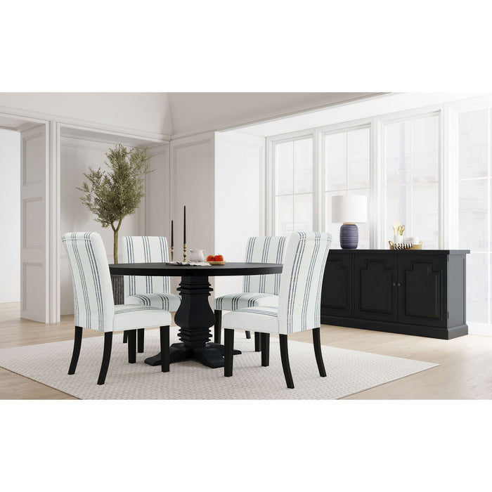 Draper - Upholstered Dining Chair (Set of 2) With Vertical Stripes - Beige