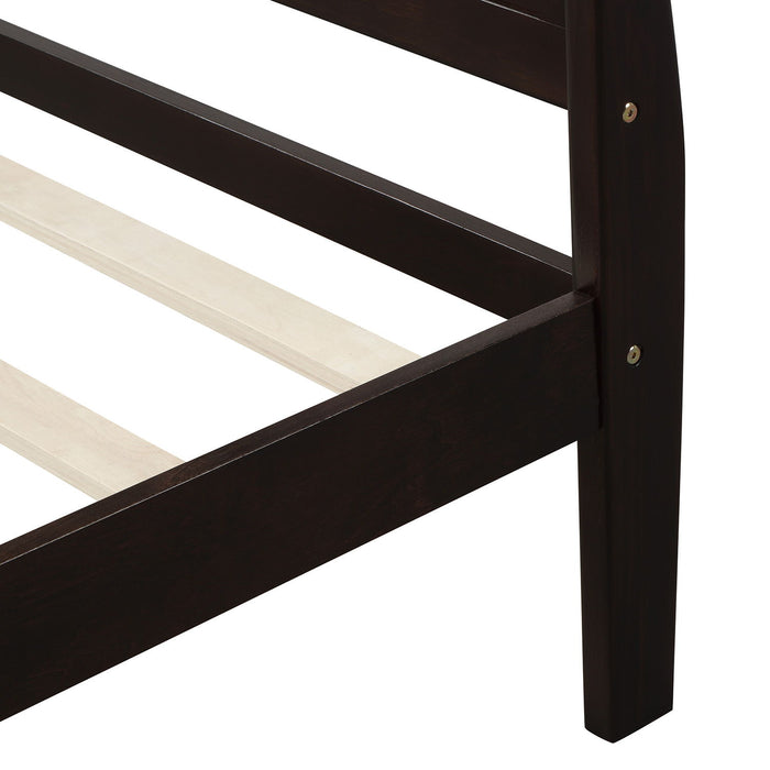 Platform Bed Frame Mattress Foundation Sleigh Bed With Headboard / Footboard / Wood Slat Suppor