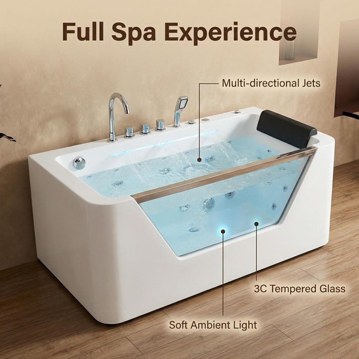 Xavier - Single Massage Bathtub - Milk White