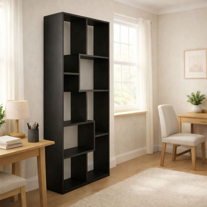 Asymmetrical Display Shelf & Bookcase, 5 Tier