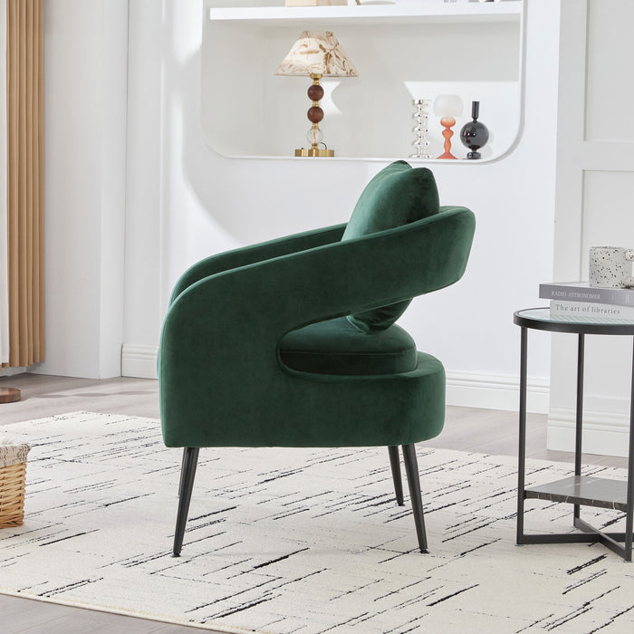 Open Back Accent Chair, Round Sofa Lounge Armchair