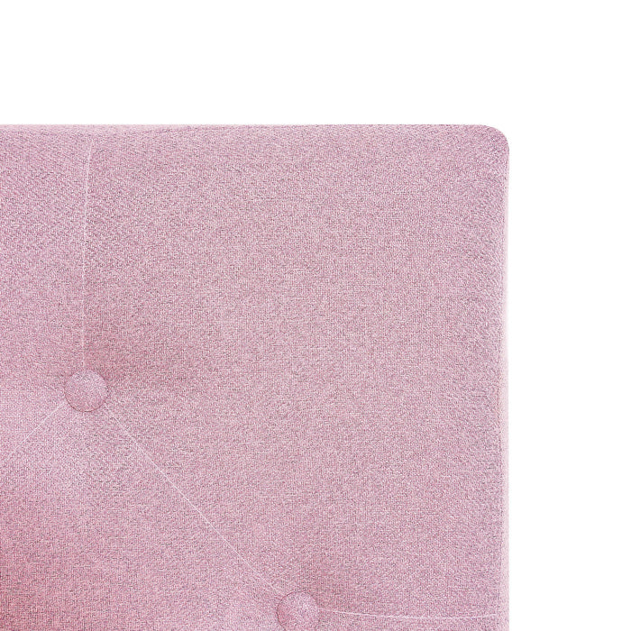 Modern Upholstered Platform Bed Frame With Button Tufted Linen Fabric Headboard