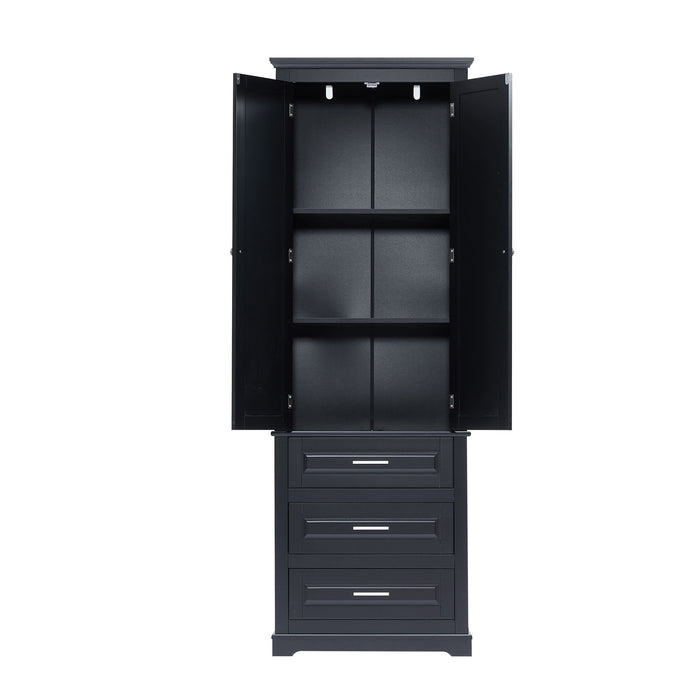Tall Storage Cabinet With 3 Drawers For Bathroom