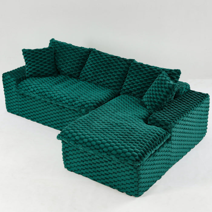 Modular Sofa, Convertible Twin Seat With Chaise Lounge