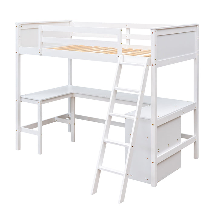 Loft Bed With Shelves With Desk
