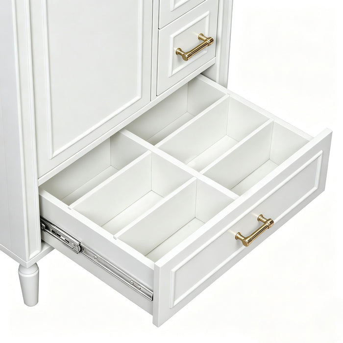 Modern Bathroom Vanity With Sink, Soft Close Doors, 3 Drawers