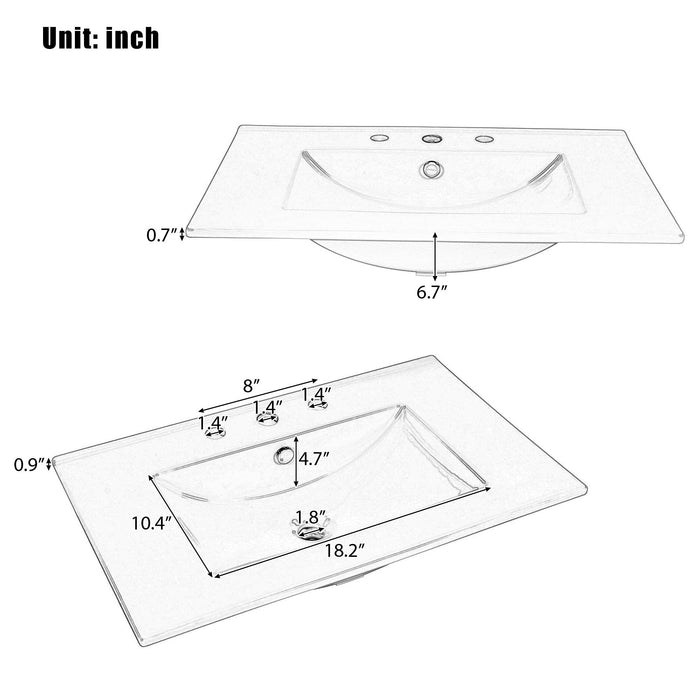 Bathroom Vanity With Sink, Soft Closing Door, Multi Functional Storage