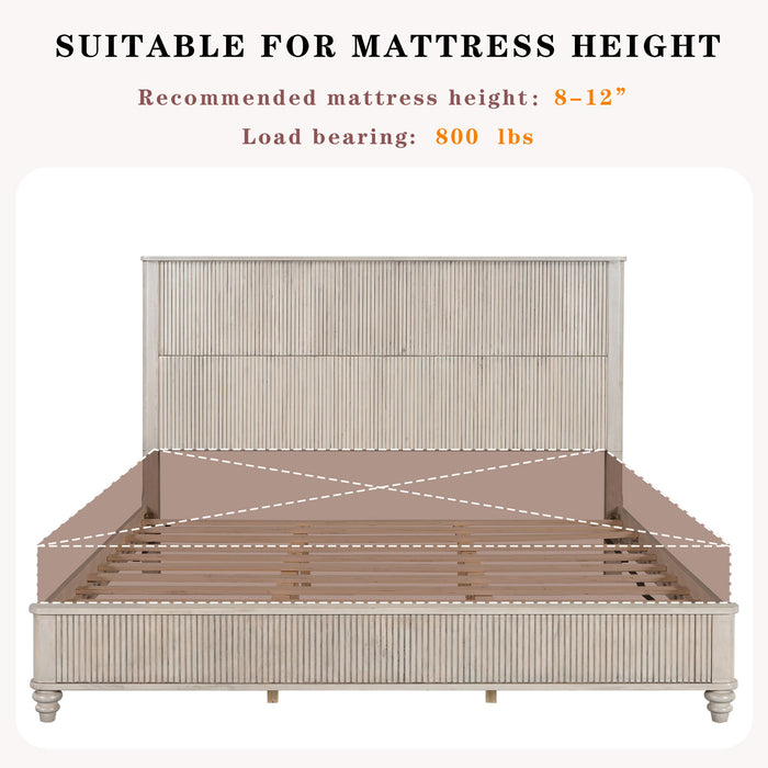 Platform Bed Frame With Tall Headboard