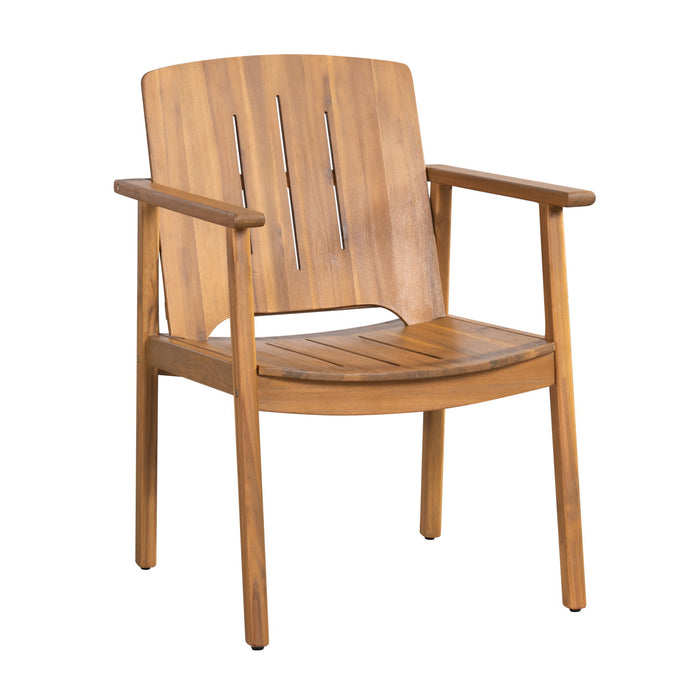 Outdoor Dining Chairs (Set of 2) - Beige / Teak