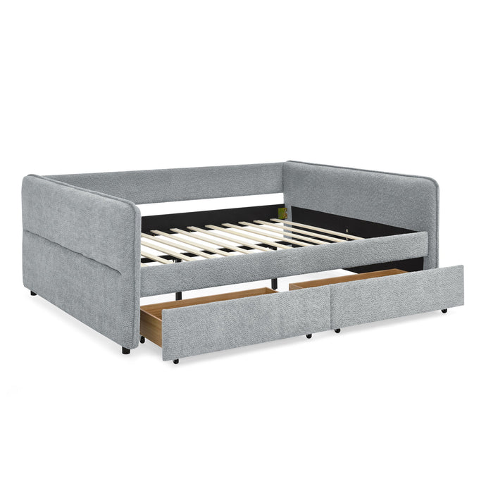 Upholstered Daybed & 2 Drawers