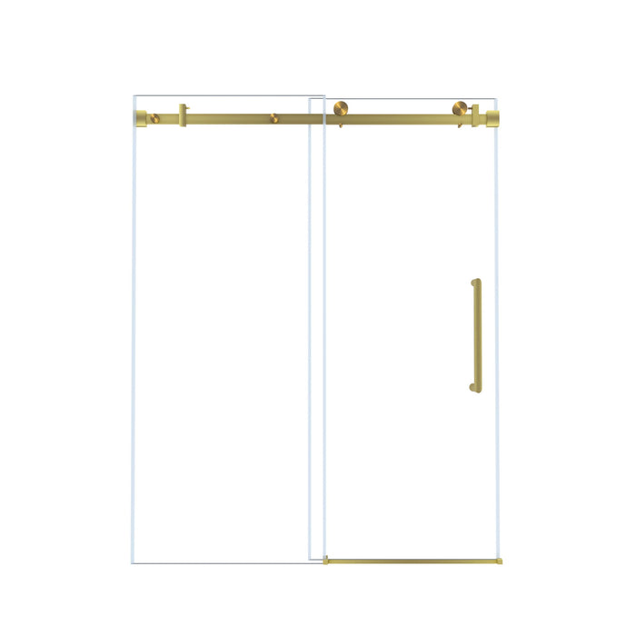 Frameless Single Sliding Shower Door With Handle And Square Tube Track