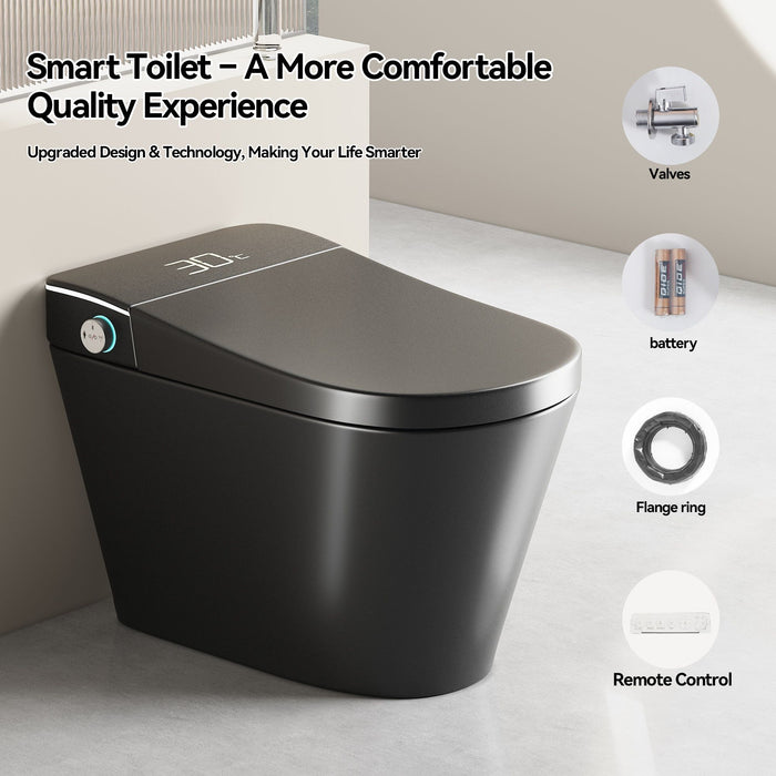 Smart Bidet Toilet With Auto Open / Close Seat, Warm Water Wash, Heated Seat, And Wireless Remote Control