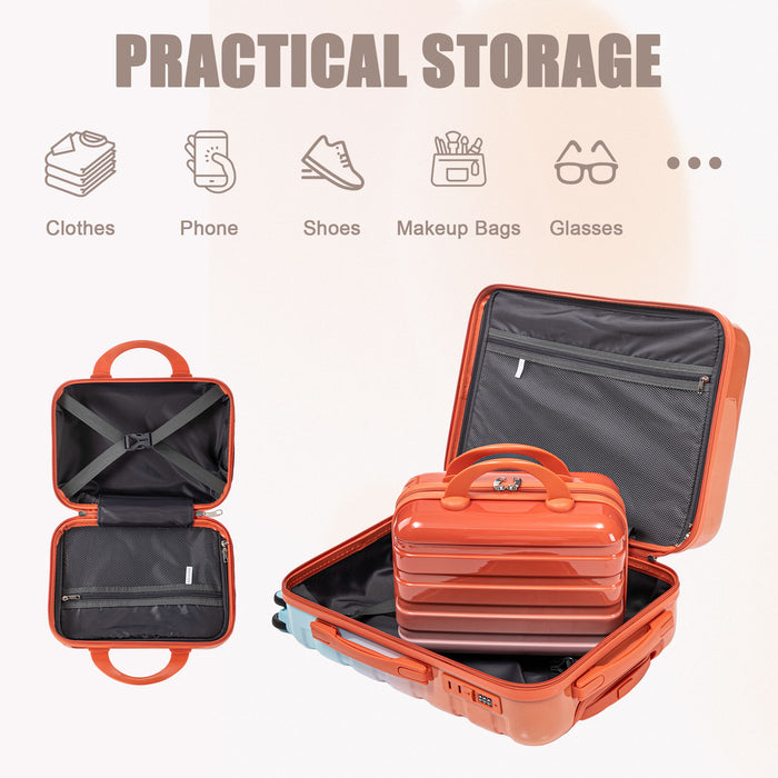 Luggage Set 14" / 20" With Combination Lock And Cosmetic Case