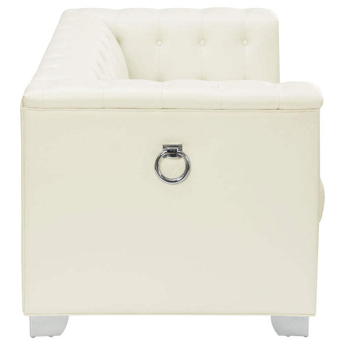 Earline - Upholstered Track Arm Loveseat - White