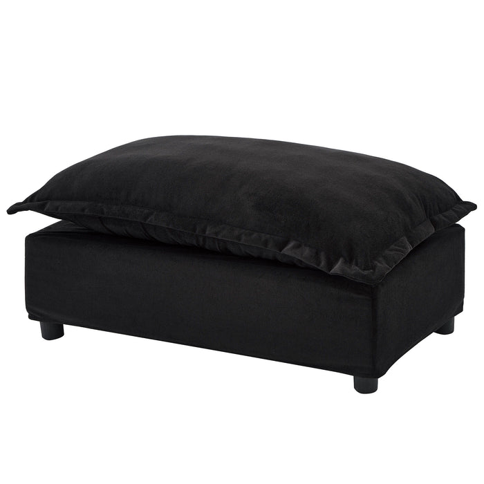 Modern Cozy Upholstered Armchair Sofa With Movable Ottoman