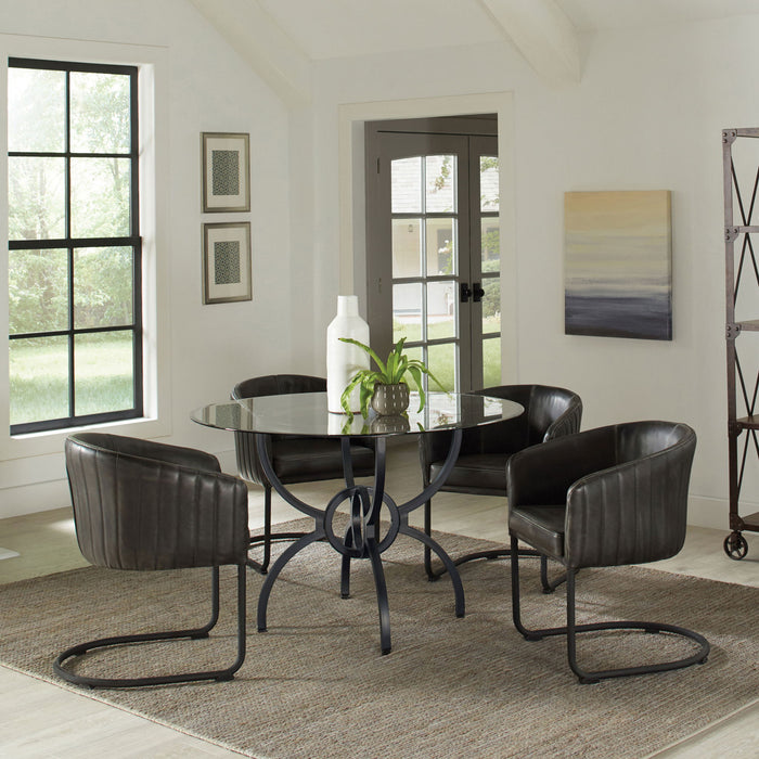 Marina - Round Dining Table - Gunmetal