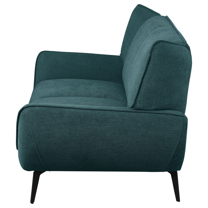 Logan - Flared Arm Loveseat Lounge Sofa - Teal Blue
