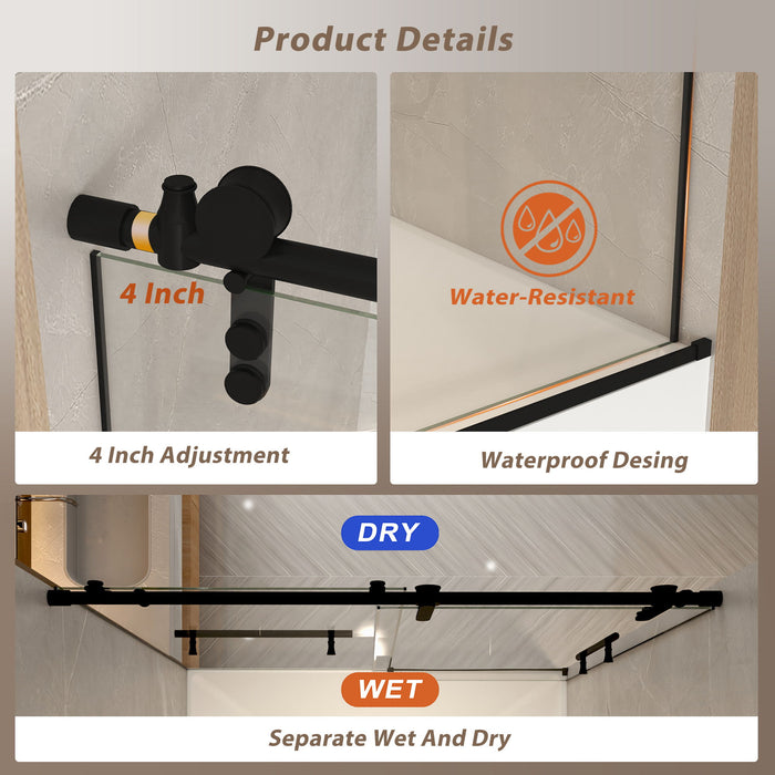 Frameless Sliding Bathtub Door With Frame