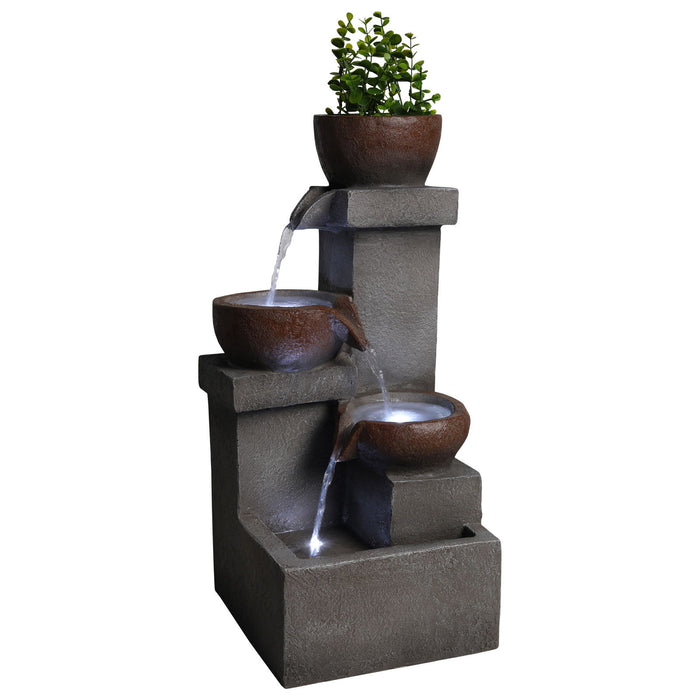 LED Waterfall Fountain Outdoor For Garden - Gray