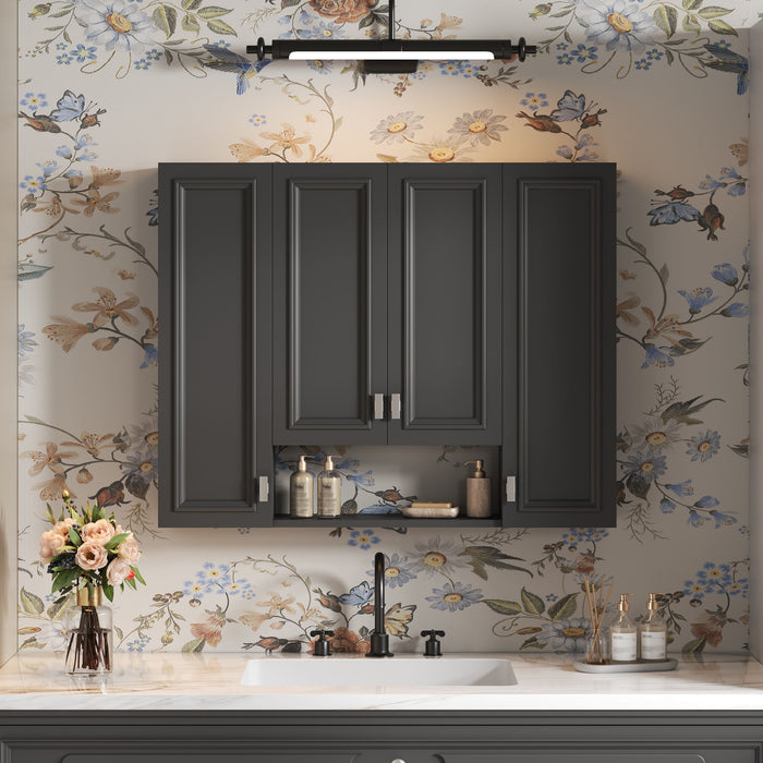 Wall Mounted Bathroom Cabinet With 5 Adjustable Shelves