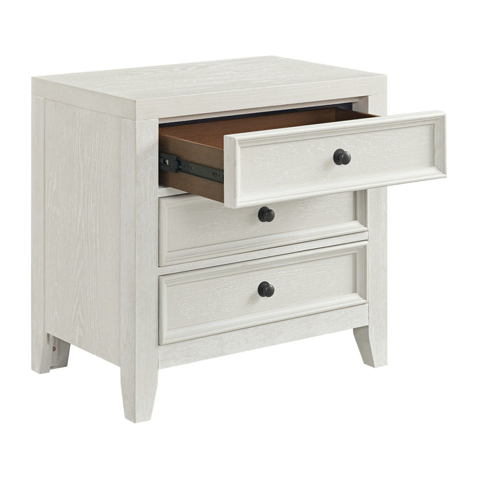 Woodinville - 3-Drawer Nightstand With USB Charging Port, Dovetail Joinery, Felt And Cedar-Lined Drawers - Gypsum Whitewash