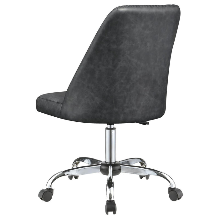 Adjustable Desk Chair With Diamond Tufted Backrest Base - Gray